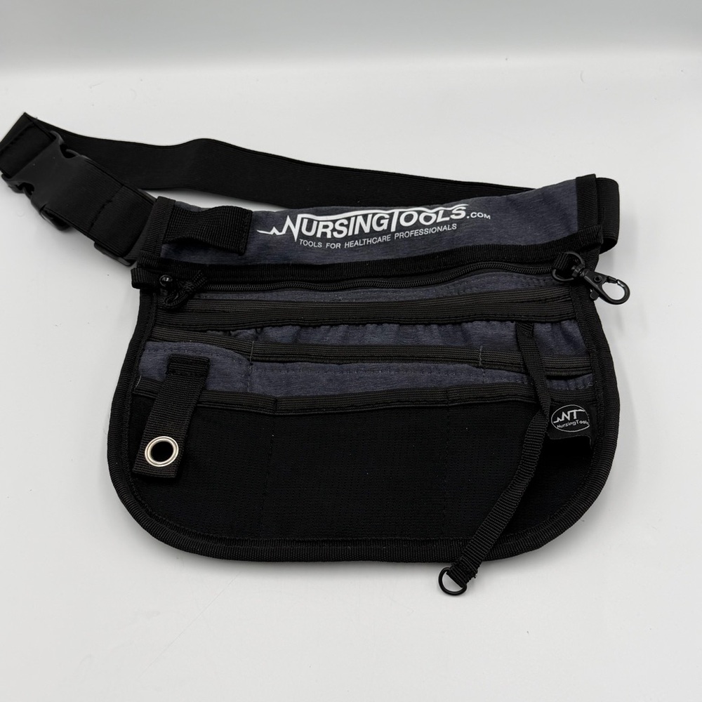 Nursing Tools Branded Black Crossbody Fanny Pack Organizer with Multiple Pockets